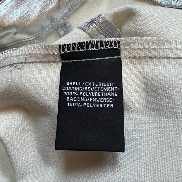 [NWT] 7 For All Mankind Silver Metallic Flare Faux Leather Trousers Pants - Sz M - Picture 10 of 15